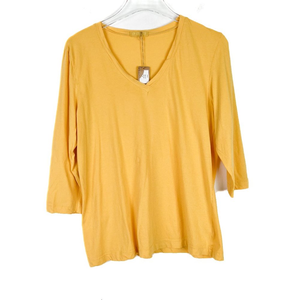 Women's Yellow V-Neck Top